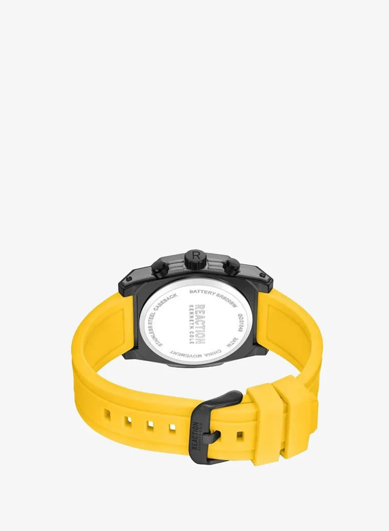 Kenneth Cole Reaction Dark Yellow Yellow Dial Dark Yellow Silicone Strap Chronograph Watch for Men, 52.4mm for Men | Best Price UAE