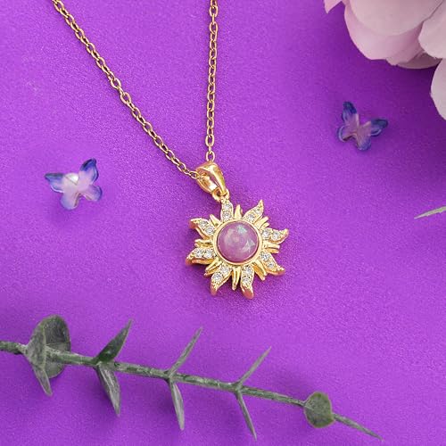 DAYANEY Tangled Purple Sun Necklace, Tangled Costume for Adult Women Girls as Fairy Gold Sun Pendant Necklace, Purple Accessories Jewelry Gifts Outfits Skirt Dress - Image 2