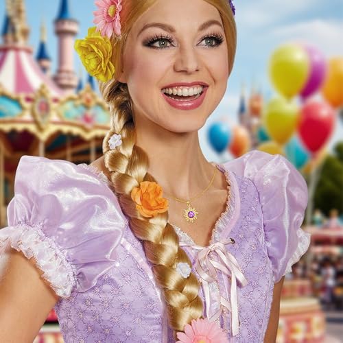DAYANEY Tangled Purple Sun Necklace, Tangled Costume for Adult Women Girls as Fairy Gold Sun Pendant Necklace, Purple Accessories Jewelry Gifts Outfits Skirt Dress - Image 5
