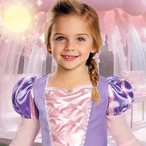 DAYANEY Tangled Purple Sun Necklace, Tangled Costume for Adult Women Girls as Fairy Gold Sun Pendant Necklace, Purple Accessories Jewelry Gifts Outfits Skirt Dress - Image 3