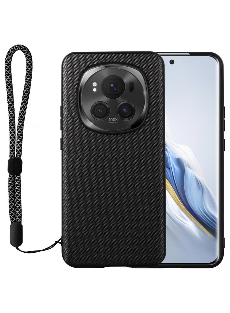 عام حافظة لهاتف هونور ماجيك 6 برو (2024) ، حافظة واقية للهاتف من ألياف الكربون بلوري مع حبل ، تي بي يو + غطاء خلفي واقي مضاد للسقوط - Image 1