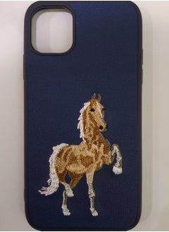 Case Shockproof Phone Case With Horse Embroidery Design For IPhone 14 Plus In Blue  - Image 1