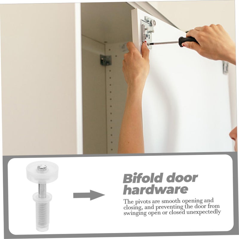 Self Closing Bifold Door Hinges 4 Pcs Stainless Steel Pivot Hardware Easy Install - Image 5
