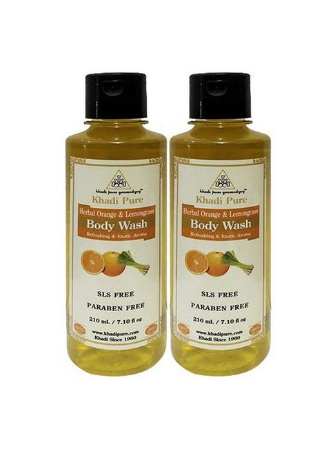 Herbal Orange & Lemon Grass Body Wash Slsparaben Free 210 Ml (Pack Of 2)