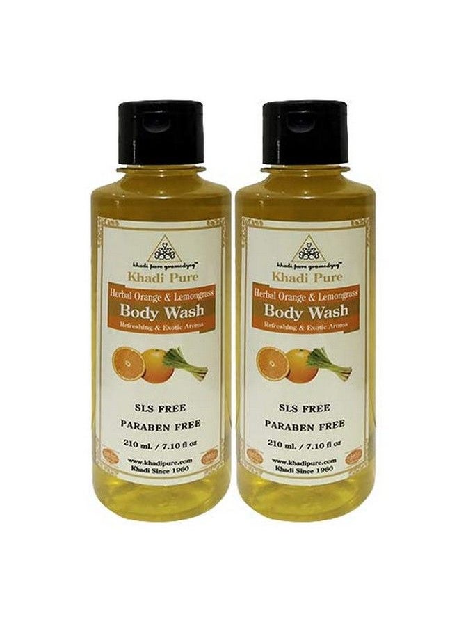 Khadi Pure - Herbal Orange & Lemon Grass Body Wash Slsparaben Free 210 Ml (Pack Of 2) - Image 1