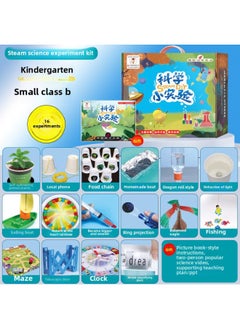 Science Small Experiment Suit Primary School Children Educational Toys Stem Physical Equipment Technology Production Invention Handmade-Specifications:Kindergarten Small Class B [16 Experiments]