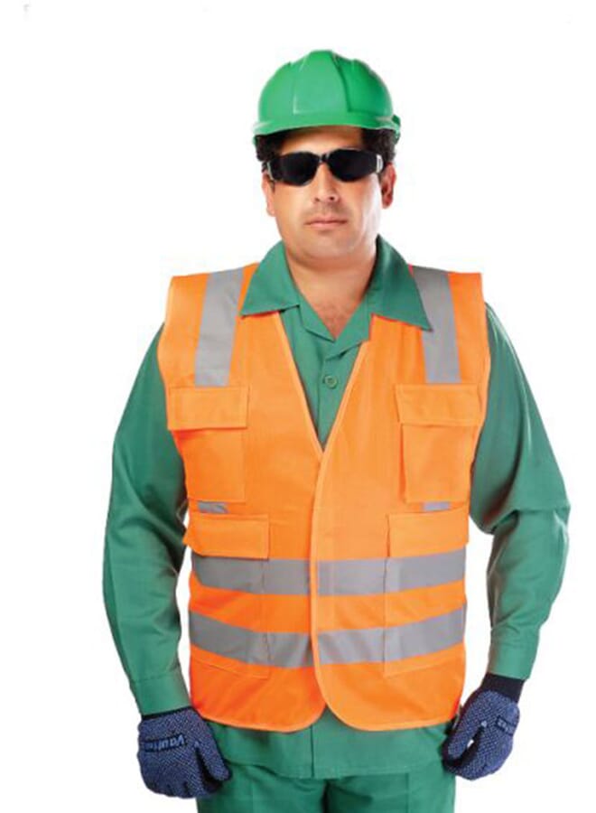 Reflective Safety Vest Green/Grey Medium