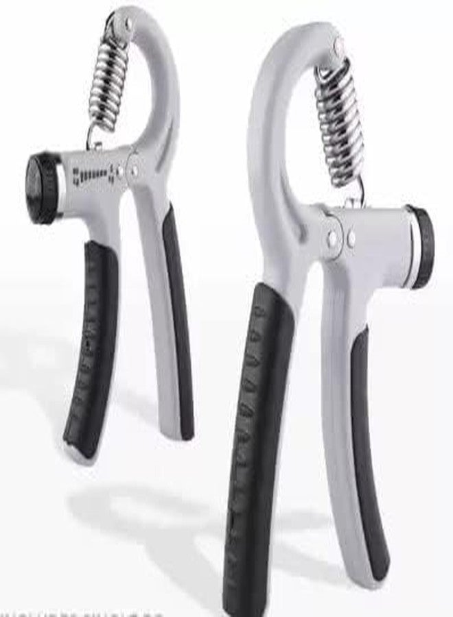 BOXCO Adjustable Hand Grip | Adjustable Resistance (upto 40KG) | Hand/Power Gripper for Home & Gym Workouts | Perfect for Finger & Forearm Hand Exercises & Strength Building (Light Grey)