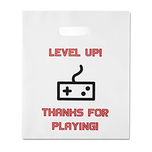 L LIFETIME Party Favor Plastic Goodie Bags with Handles Theme Birthday Supplies Gift Bag for Kids and Adults Video Games 24 Pack - Image 1
