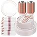 Bestluck 350PCS Clear Plastic Plates with Rose Gold Trim for 50 Guests Disposable Dinnerware Set for Party Wedding Include 100 Plastic Plates 50 Pre Rolled Napkins with Silverware 50 Cups - Image 1