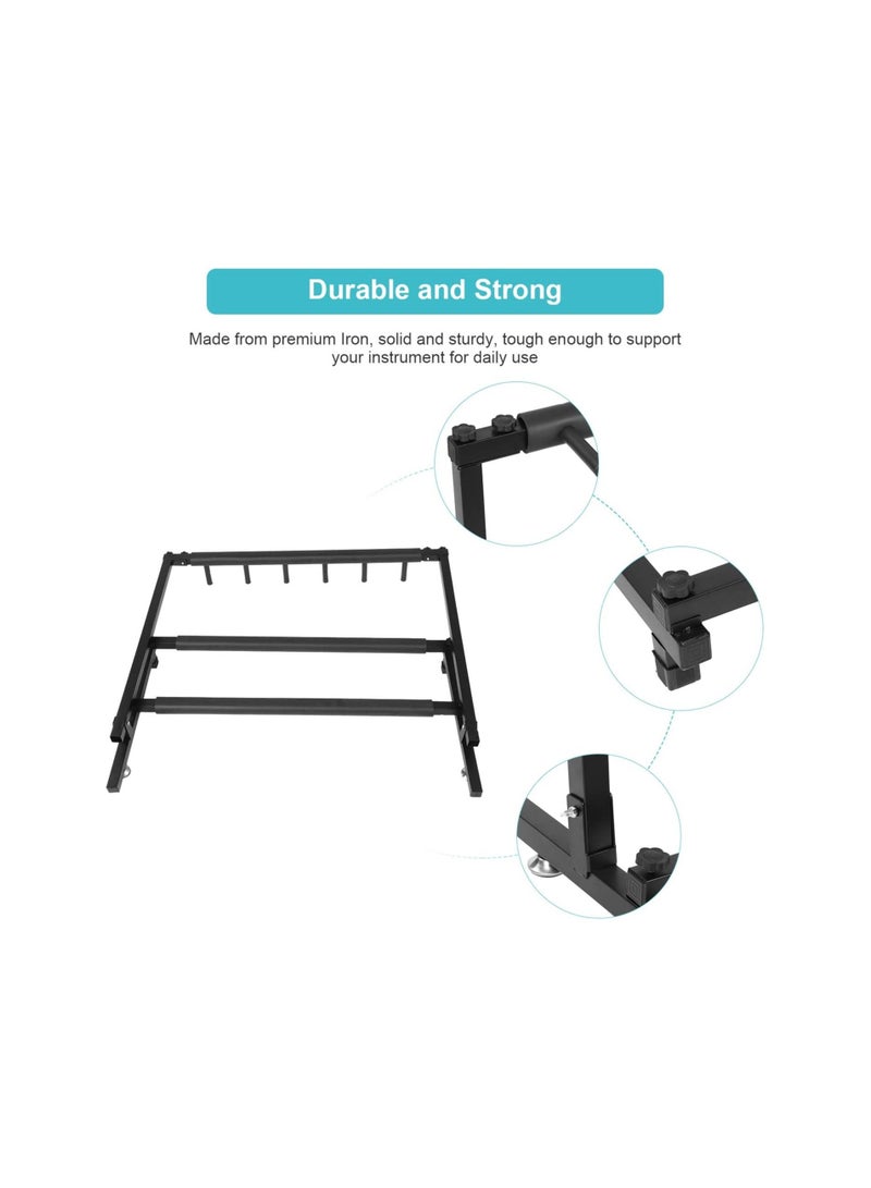 Megarya Guitars Display Stand Rack, 5 Way Universal Guitars Storage Holder Organising Stand, Stable Iron Frame with Soft Rubber Cover Guitar Collection Rack Organiser for Training room Store Home(5 Ways) - Image 4