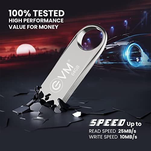 EVM EnVault 64GB USB 2.0 Premium Metal Flash Drive | Superior 25MB/s Read| Sleek Metallic Black Anodized Body | Fast Reliable Storage | Plug & Play All Devices | 10 Years Warranty (EVMPDV/64GB) - Image 3