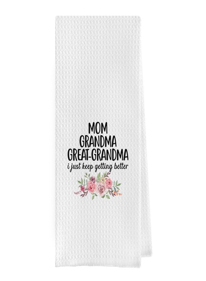 Geqtt Great Grandma Dish Towels - Great Grandma Gifts Waffle Weave Kitchen Towels, Grandma Hand Towel, Grandma Tea Towel, Grandma Gifts from Grandson Granddaughter (16×24 Inches) - Image 1