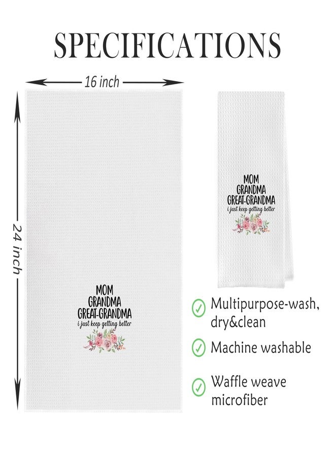Geqtt Great Grandma Dish Towels - Great Grandma Gifts Waffle Weave Kitchen Towels, Grandma Hand Towel, Grandma Tea Towel, Grandma Gifts from Grandson Granddaughter (16×24 Inches) - Image 5