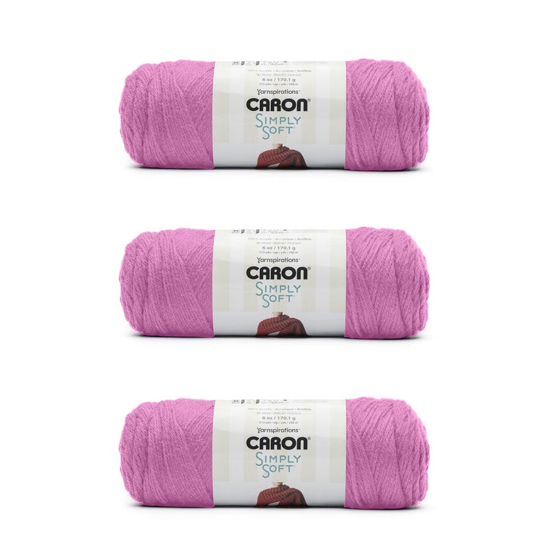 Caron Simply Soft BlackBerry Yarn  Pack of 3 of 170g6oz  Acrylic  4 Medium Worsted  KnittingCrochet