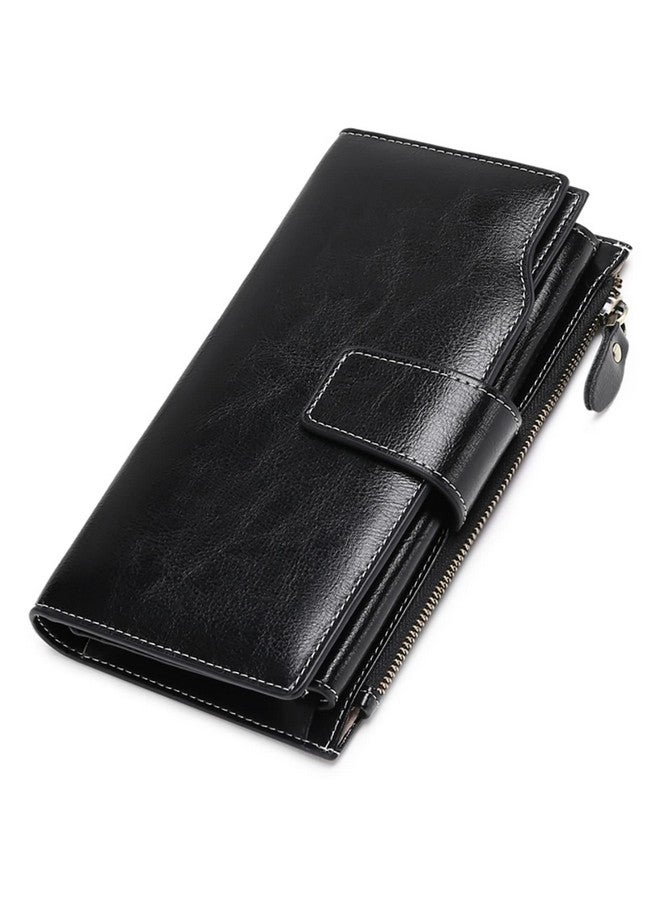 SENDEFN Women Leather Wallets Rfid Blocking Clutch Card Holder Ladies Purse With Zipper Pocket - Image 1