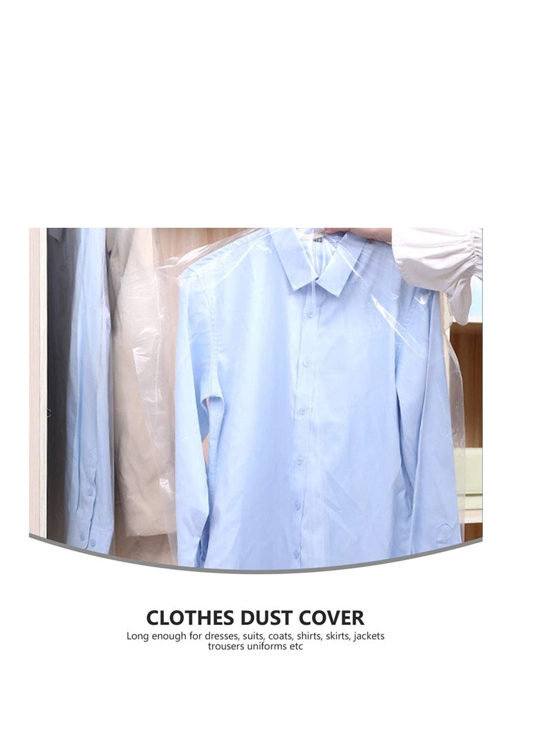 SYOSI 50Pcs Garment Bags Clear Clothing Dust Cover Hanging Closet Storage Bags Shoulder Protectors Cover Shield for Home Closet 60x100cm - Image 3