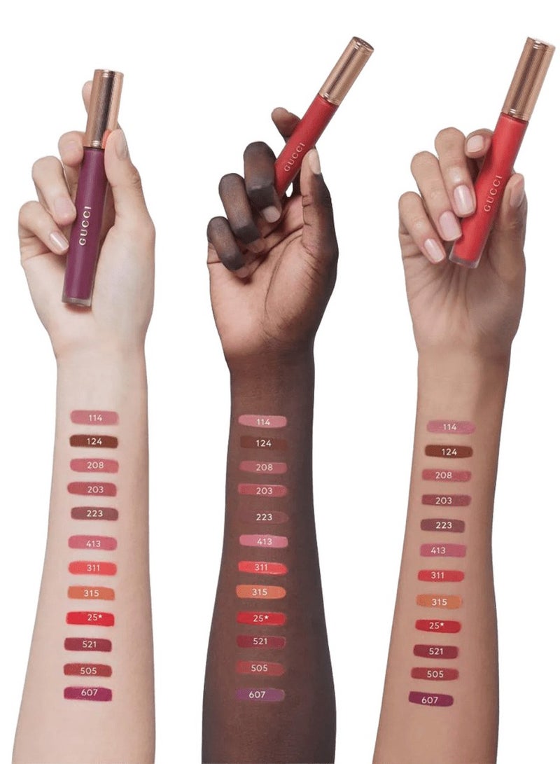 GUCCI أحمر شفاه سائل مات من غوتشي - 521 نيللي تشيري، 6.5 مل - Image 4