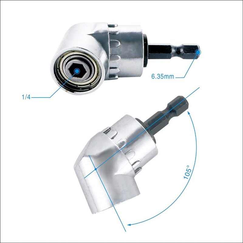 Delidge 105 Degree Angle Extended Turning Chuck for Electric Drill Screwdriver Power Tool Accessories - Image 4