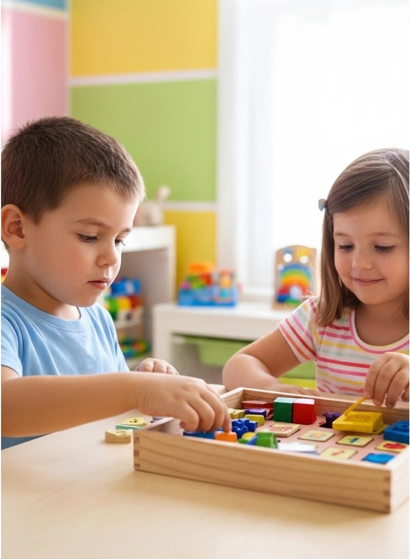 Wooden Toy Multi-Function Learning Box – Counting Sticks, Calculation Box, Early Education Puzzle, Montessori Wooden Teaching Aid, Building Blocks, Made of High-Quality Wood, for Kids Over 3 Years Old - Image 5
