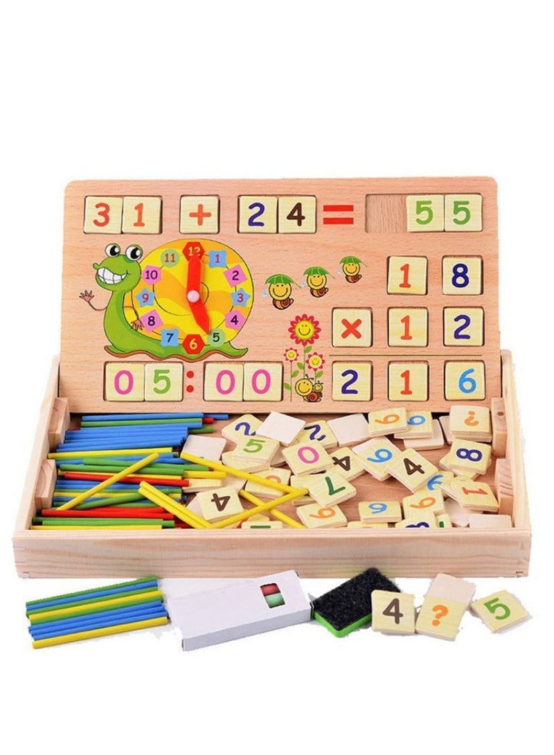 Wooden Toy Multi-Function Learning Box – Counting Sticks, Calculation Box, Early Education Puzzle, Montessori Wooden Teaching Aid, Building Blocks, Made of High-Quality Wood, for Kids Over 3 Years Old - Image 3