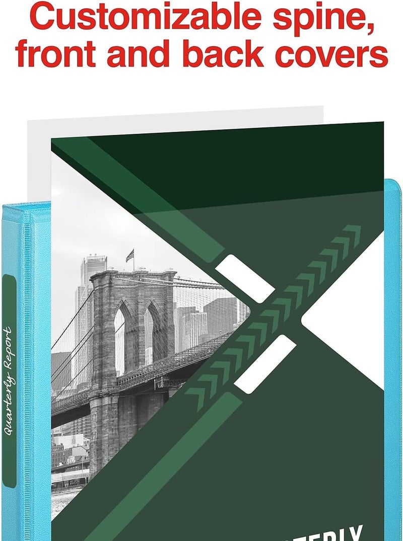 Staples 1/2" 3-Ring View Binder, D-Ring Teal - Image 4