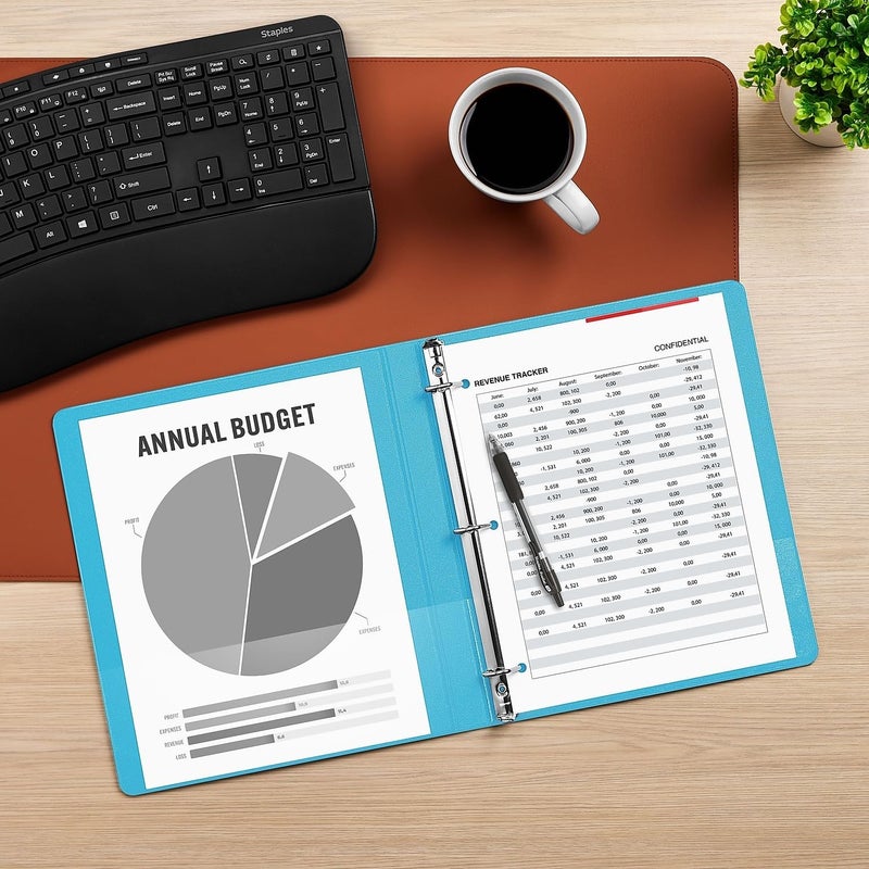 Staples 1/2" 3-Ring View Binder, D-Ring Teal - Image 5