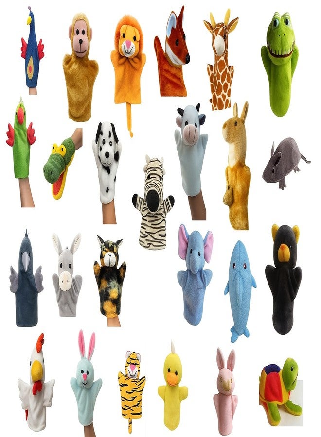 VARUSH 25 Pcs Wild Animals & Birds Hand Puppets Soft Plush Finger Puppets for Kids Educational Storytelling Play Toys Preschool & Classroom Learning Toy Birthday & Return Gift for Kids - Image 1