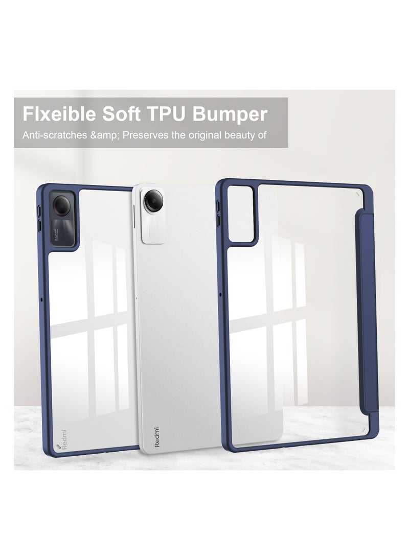 Captaintech Xiaomi Redmi Pad SE 11-inch Case (2023) - Slim Transparent Stand Cover with Pencil Slot & Auto Sleep/Wake | Smart Folio Protective Shell  - Image 2
