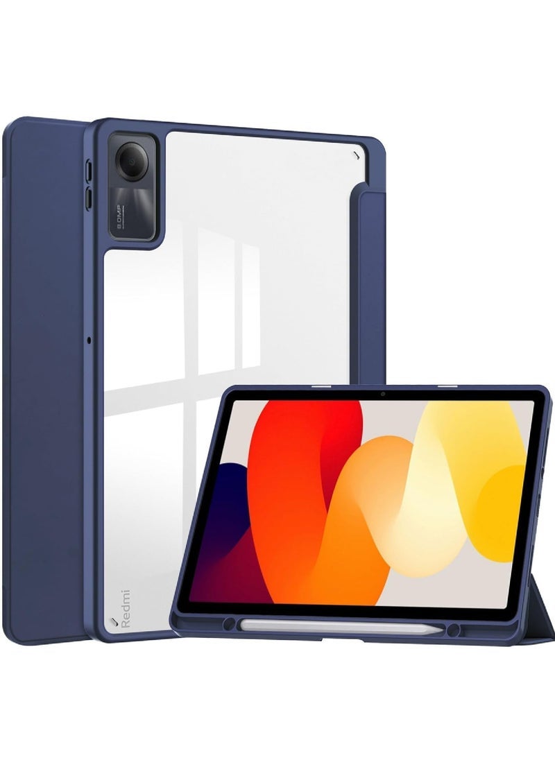 Captaintech Xiaomi Redmi Pad SE 11-inch Case (2023) - Slim Transparent Stand Cover with Pencil Slot & Auto Sleep/Wake | Smart Folio Protective Shell  - Image 1