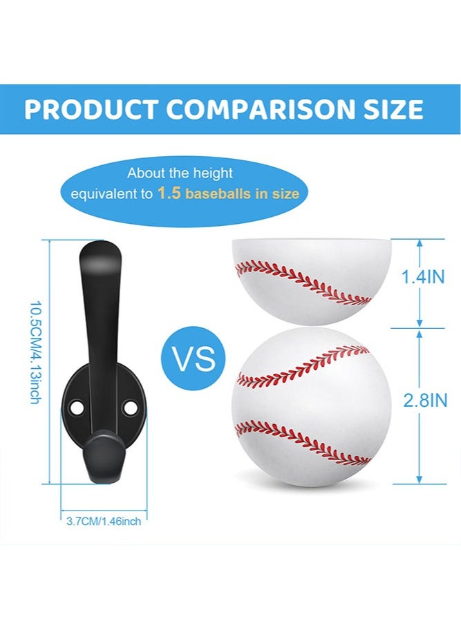 الوجبة مجموعة من 6 خطافات معاطف، خطافات مزدوجة متينة للتثبيت على الحائط لتعليق المعاطف والقبعات والمناشف والمفاتيح والعباءات والوشاح والحقيبة والقبعة - Image 4