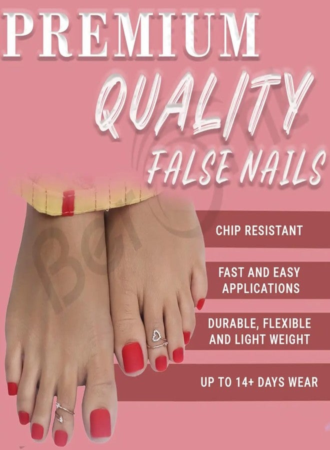 Beromt Press on Nails Salon Ready Beautiful Color Acrylic False Nails Toe Tip For Women Professionals - BFN244TN - Image 5