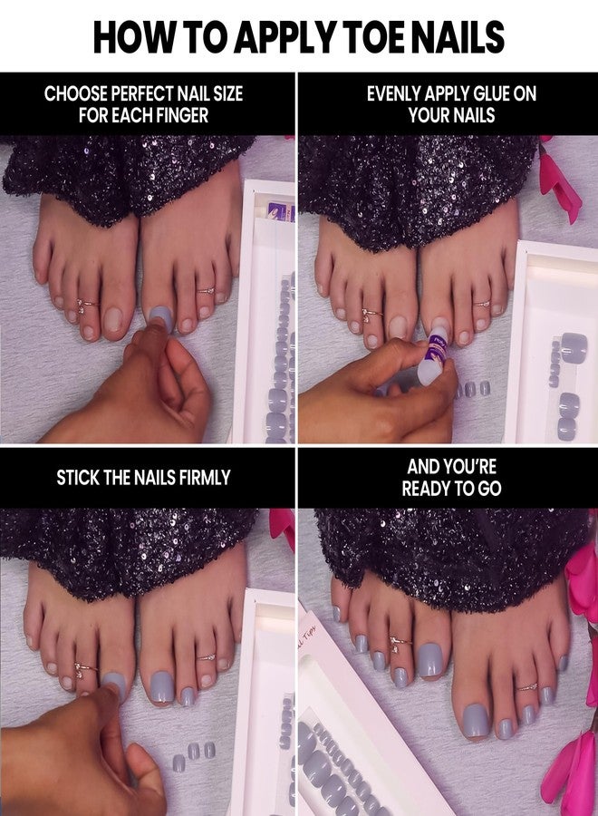 Beromt Press on Nails Salon Ready Beautiful Color Acrylic False Nails Toe Tip For Women Professionals - BFN244TN - Image 4