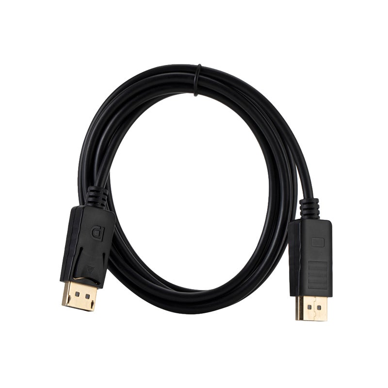 كابل DisplayPort فائق السرعة DP إلى DP، طوله 1.8 متر، مطلي بالنيكل، مناسب لأجهزة الكمبيوتر المكتبية والمحمولة (أسود) - Image 1