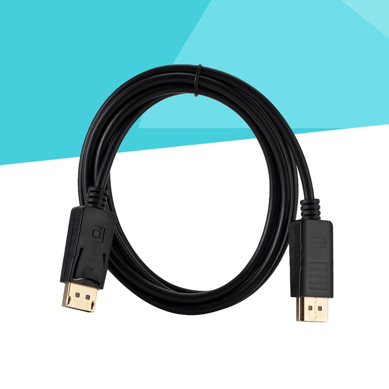 كابل DisplayPort فائق السرعة DP إلى DP، طوله 1.8 متر، مطلي بالنيكل، مناسب لأجهزة الكمبيوتر المكتبية والمحمولة (أسود) - Image 2