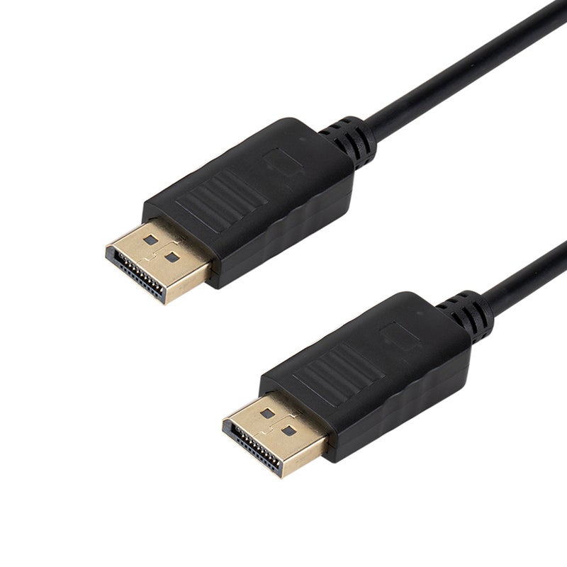 كابل DisplayPort فائق السرعة DP إلى DP، طوله 1.8 متر، مطلي بالنيكل، مناسب لأجهزة الكمبيوتر المكتبية والمحمولة (أسود) - Image 3