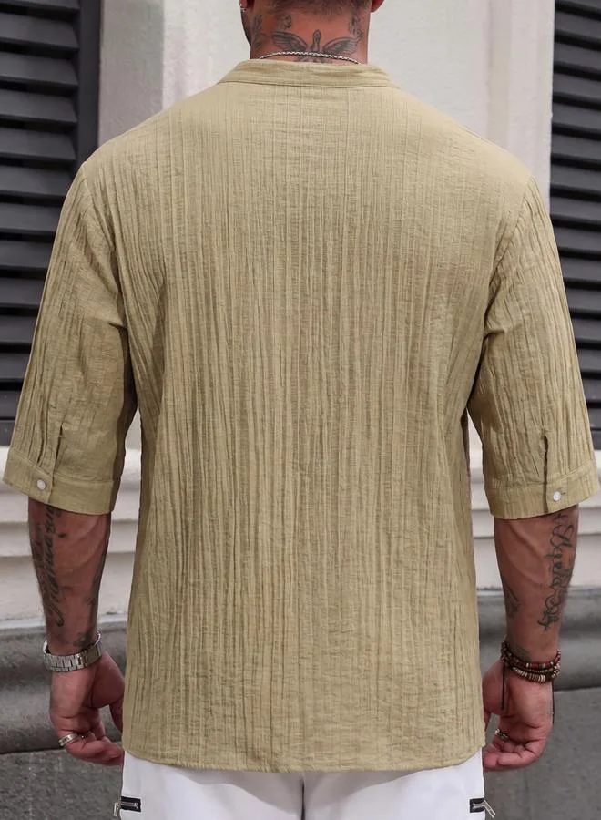 Take Two Men Drawstring Design Casual Top