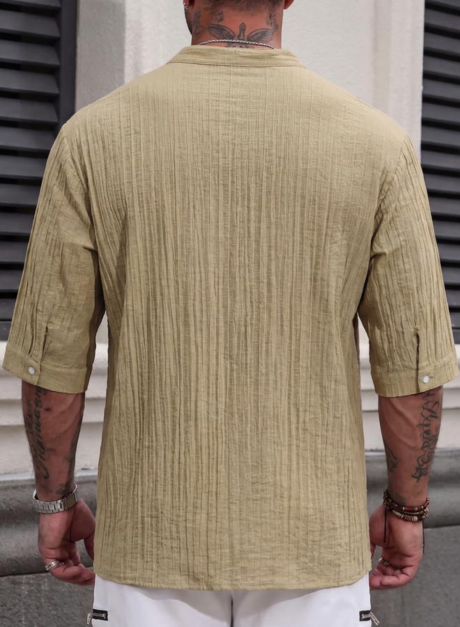 Take Two Men Drawstring Design Casual Top - Image 2