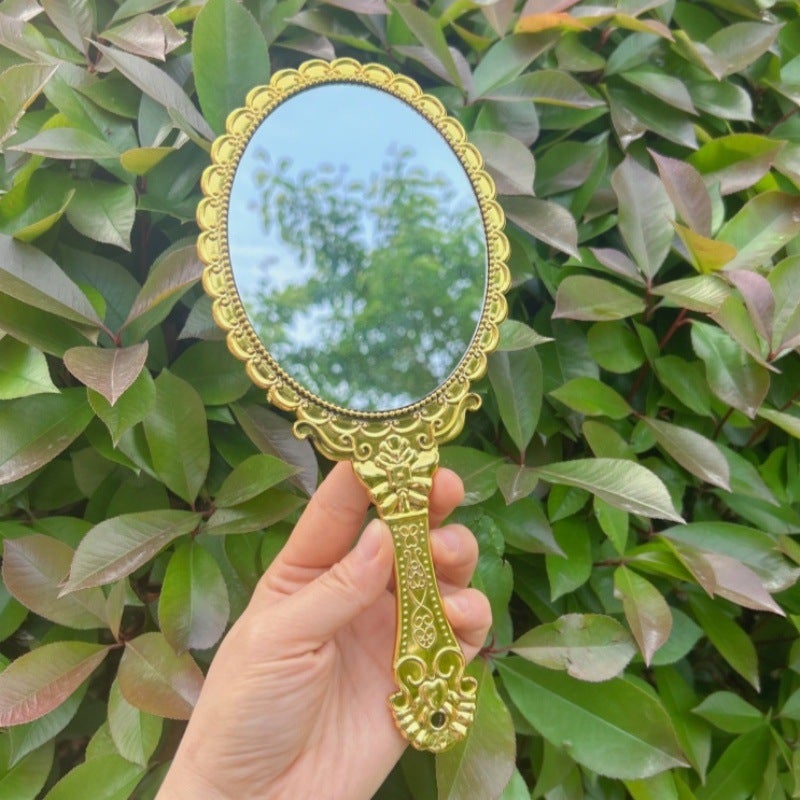 Yiwu Style Beauty Makeup Hand-Held Makeup Mirror Retro Portable Lace Mirror Hand-Held Mirror - Image 4