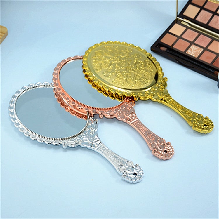 Yiwu Style Beauty Makeup Hand-Held Makeup Mirror Retro Portable Lace Mirror Hand-Held Mirror - Image 2