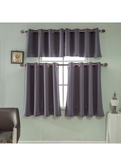 Grey Kitchen Blackout Short Curtain Panels for Bedroom, Thermal Insulated Grommet Top Blackout Draperies 2PCS-29*18（74*46）cm - pzsku/Z4434DDCA159404011156Z/45/_/1740555905/463870f8-9fa5-4fdb-acd9-25be76e9bc12