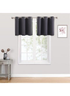 Grey Kitchen Blackout Short Curtain Panels for Bedroom, Thermal Insulated Grommet Top Blackout Draperies 2PCS-29*18（74*46）cm - pzsku/Z4434DDCA159404011156Z/45/_/1740555909/8f95e793-5421-4e2b-a06a-552fc2aa39a5