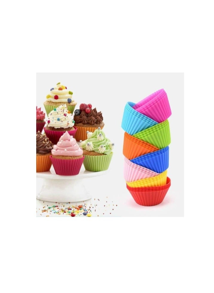 Muffin cake mold set of 12 baking cup silicone cake mold  - Image 1