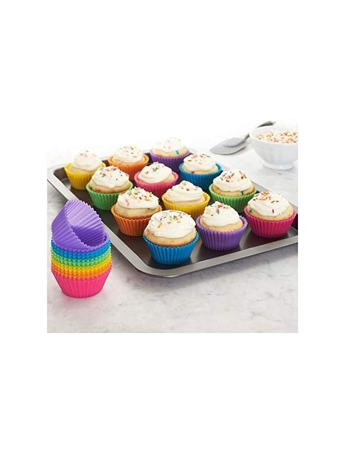 Muffin cake mold set of 12 baking cup silicone cake mold  - Image 4