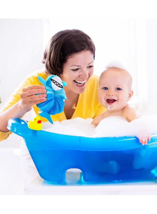 2 Pcs Bath Loofahs Kids Toddler Cute Cartoon Bath Sponges Loofah Pouf Body Scrubber Mesh Sponges for Children Shower - Image 5