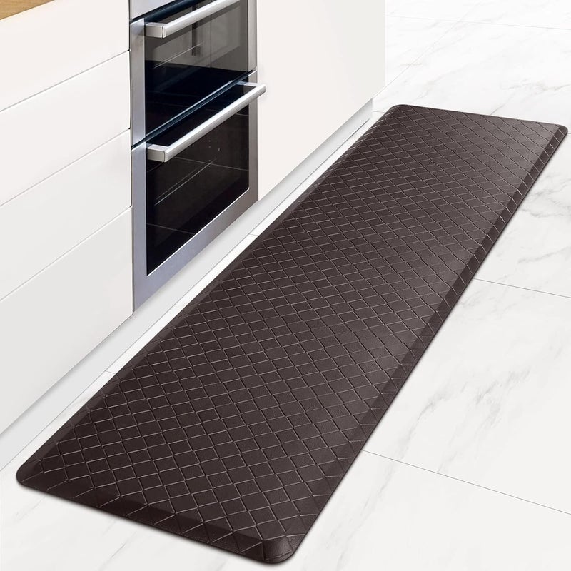 HappyTrends Kitchen Mat Cushioned Anti-Fatigue Floor Mat,17.3"x60",Thick Waterproof Non-Slip Kitchen Mats and Rugs Heavy Duty Ergonomic Comfort Rug for Kitchen,Floor,Office,Laundry,Chocolate - Image 1