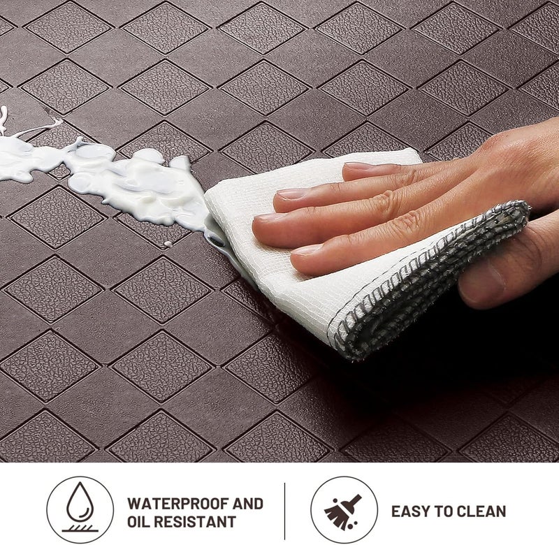 HappyTrends Kitchen Mat Cushioned Anti-Fatigue Floor Mat,17.3"x60",Thick Waterproof Non-Slip Kitchen Mats and Rugs Heavy Duty Ergonomic Comfort Rug for Kitchen,Floor,Office,Laundry,Chocolate - Image 5