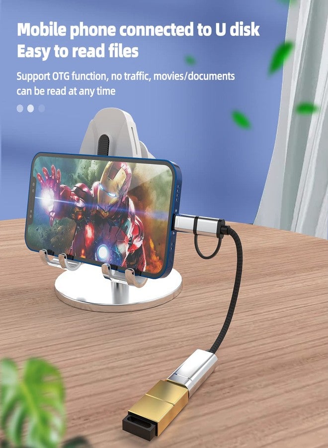 Zoyuzan USB to Lightning Adapter OTG Cable USB-A Female Type C Male 3.0 Converter Thunderbolt Port Cord Apple IPhone15 Pro Max ipad 10?Air4/5?Mini6?Pro 12.9 MacBook compatible - Image 2