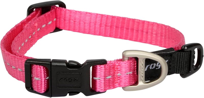 Rogz Utility Reflective Stitching Dog Collar in Pink - Image 1