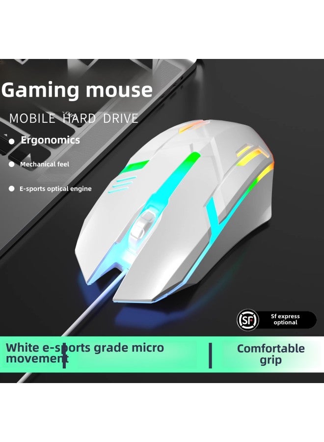 Computer Notebook Office Special Game Desktop Wired Mouse Internet Cafe Applicable Mechanical General Dell-Color:Standard Qingying White [e-sports Grade Micro Moving Qingying Sensitive No Delay-Interface:Official Standard - Image 1